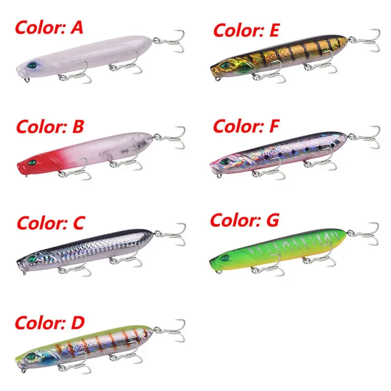 1 unid. Señuelo de pesca tipo lápiz 10 cm 17,5 g topwater crankbaits con anzuelos señuelo artificial para la lubina - imagen 5