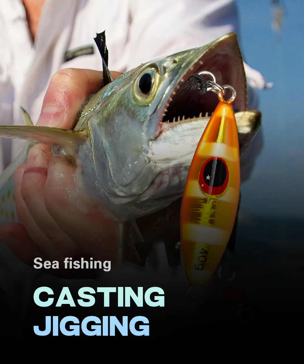 Señuelo de pesca Thorforce 10 20 30 40 60 80 100 120G de metal luminoso para jigging, para pesca en la orilla, de caída lenta, con forma de abeja - imagen 2