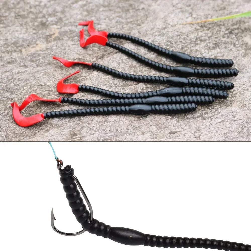 Sougayilang 20 piezas señuelo de Pesca cebo Artificial suave 2,5g/0,08 oz cebo de silicona de goma rizado largo aparejos de Pesca Isca - imagen 4