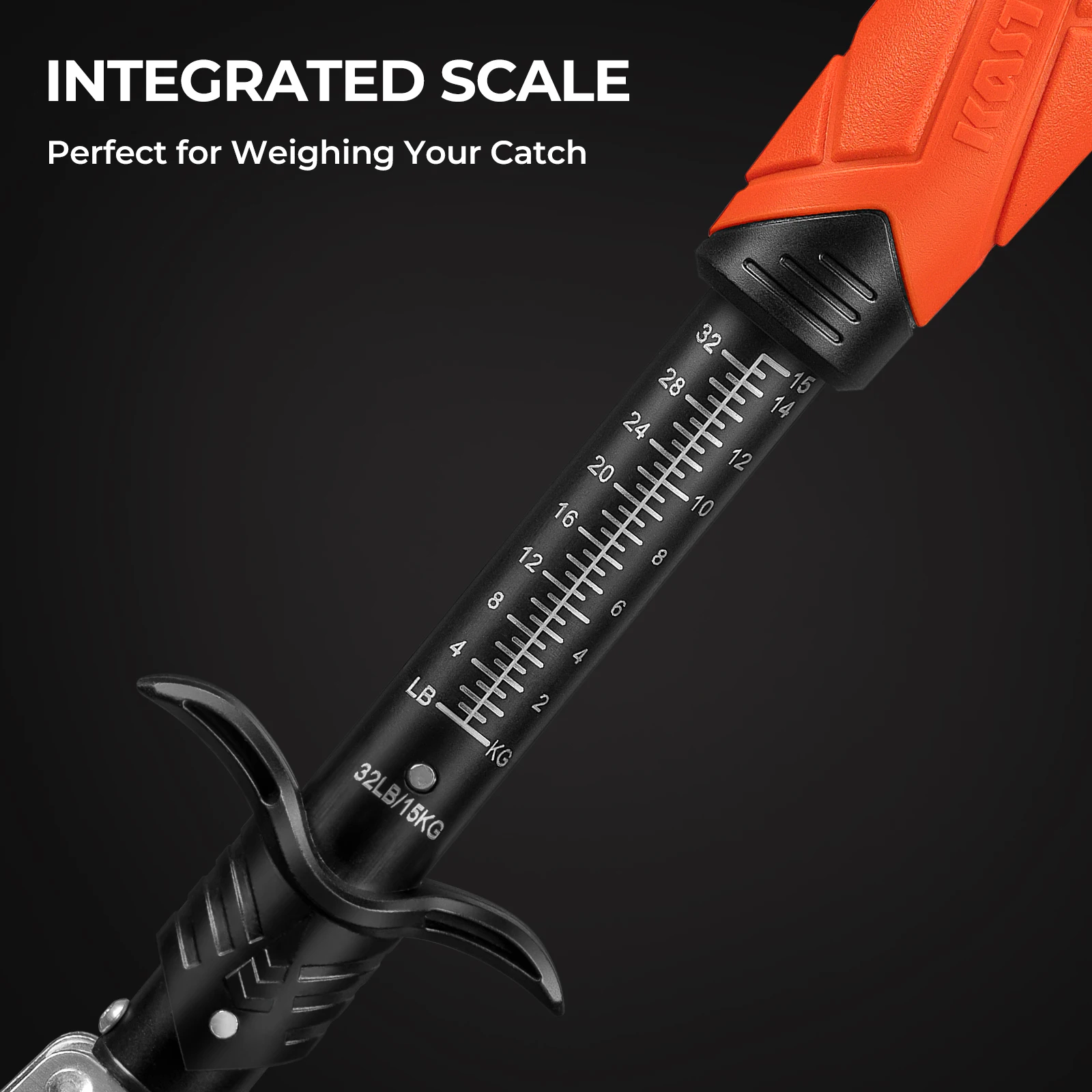 KastKing Paradox Agarre de labio de acero inoxidable de 11" con escala integrada Mango antideslizante resistente a la corrosión Mandíbulas giratorias Escala de 32 libras - imagen 2