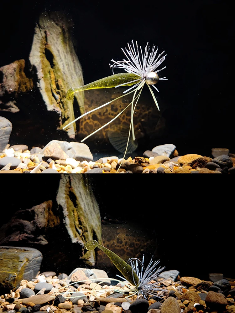 2024 nuevo BassTalker Wafting goma JIG señuelo de pesca 2,5g/3,5g Wobbler Artificial gancho de plomo de silicona alambre de goma aparejos de cebo falso - imagen 4