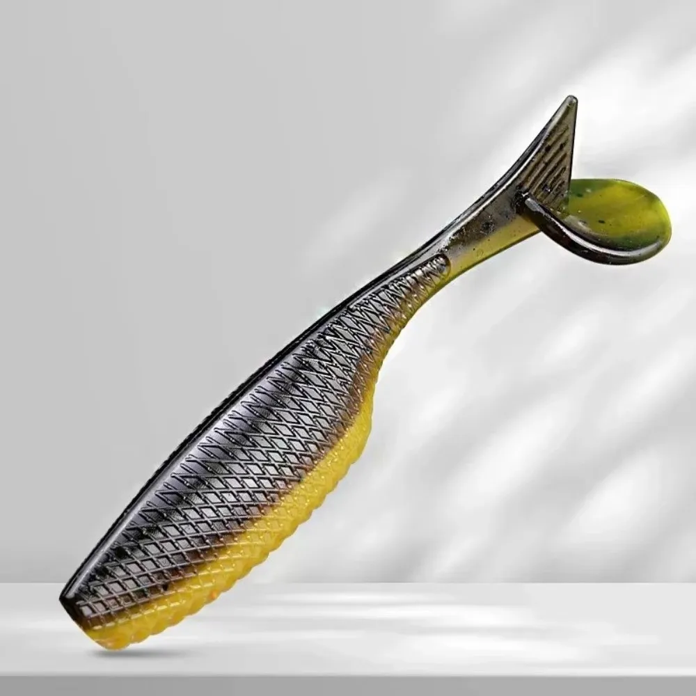 Material suave flotante cola en T Swimbait diseño de cola en T acción de fregadero lento cebo de fregadero lento característica flotante cebo suave de pesca - imagen 2