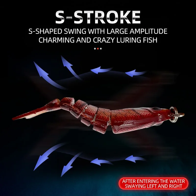 Juego de Señuelos de Pesca de 5 piezas, Mini Señuelos de Pesca Swimbait multiarticulados, 6 segmentos, aparejos biónicos Crankbait para lubina, Kit de cebo de pesca - imagen 3
