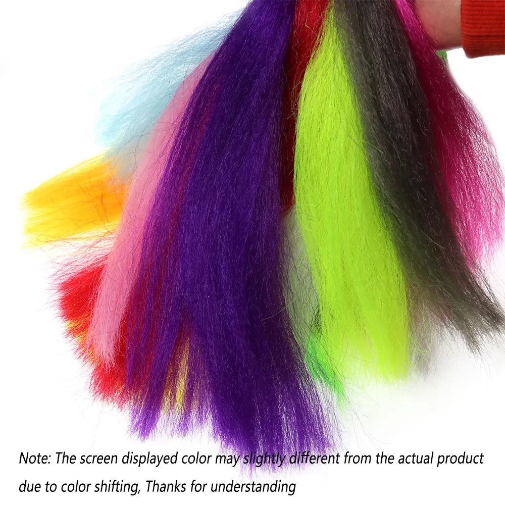 Bimoo, 2 paquetes de fibra sintética prensada de pececillo rizado, cebo de fibra, Lucio de pescado, Material de atado de moscas, plantilla de cola Buck, Señuelos de Pesca - imagen 5