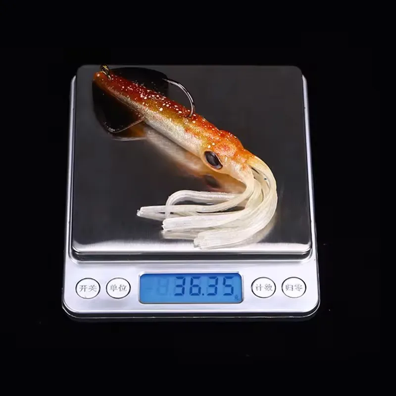 WEIHE 14cm 36g 5 colores señuelo de calamar suave artificial señuelo de pesca suave cebo de pulpo de PVC con plomo dentro de brillo de calamar con efecto UV - imagen 5