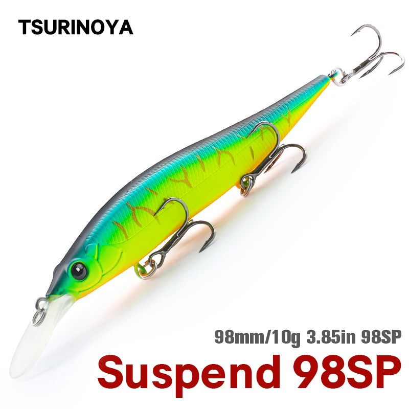 TSURINOYA 98SP señuelo de pesca de pececillo suspendido AURORA 98mm 10g Max 2,2 m de fundición larga Lucio Jerkbait cebo duro - imagen 2