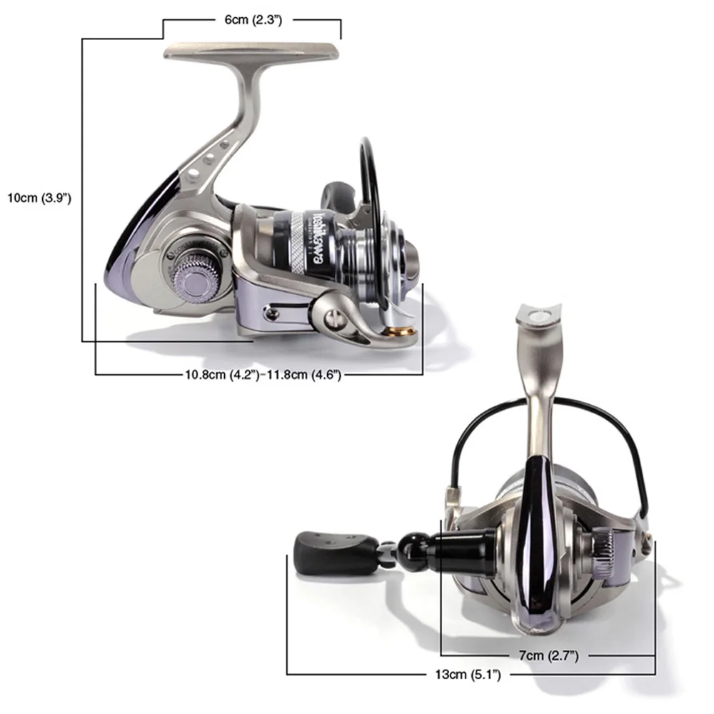 Carrete giratorio de aluminio para pesca en el mar, accesorio ultraligero de agua salada, relación de transmisión 5,2: 1, alta velocidad, trucha y lubina, 10 + 1BB - imagen 3