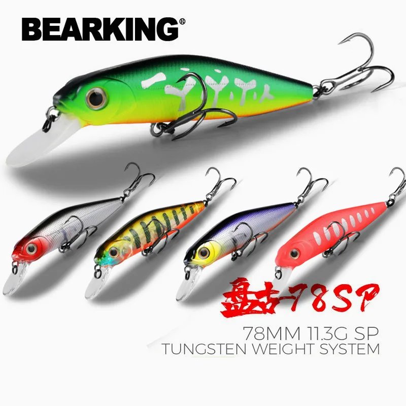 A08 BEARKING-señuelo duro Wobblers Crankbaits, cebo Artificial para Lucio, aparejos de pesca, lubina, trucha, 7,8 cm, 11g