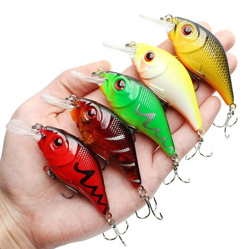10 Uds Crankbait Wobbler Señuelos de Pesca flotante Isca plástico duro cebo Artificial Minnow Pesca carpa aparejos de Pesca - imagen 5