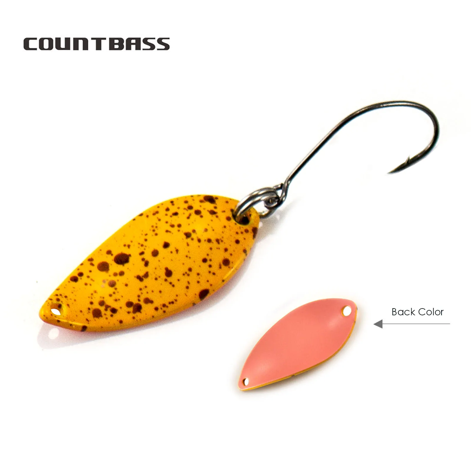 Cuchara de fundición de latón COUNTBASS con anzuelo único coreano 2,3g 3/32oz Señuelos de pesca de Lucio de trucha de salmón, cebo de pez tipo