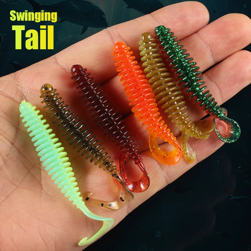 2023 nuevo cebo suave Tanan-tail 50mm 65mm Señuelos de Pesca Pesca carpa pesca lubina señuelo Isca PVC artificial - imagen 4