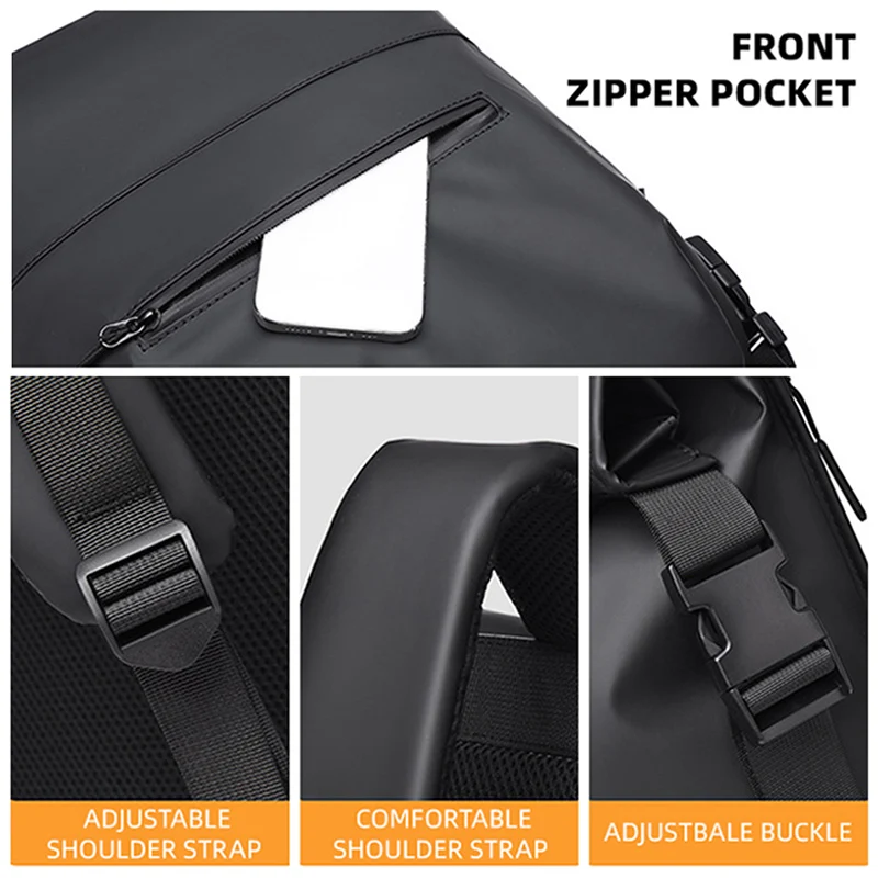 Mochila con tapa enrollada para senderismo, bolsa de lona de viaje para escalada al aire libre, Camping, deporte, Fitness, mochila informal para equipaje de fin de semana - imagen 5