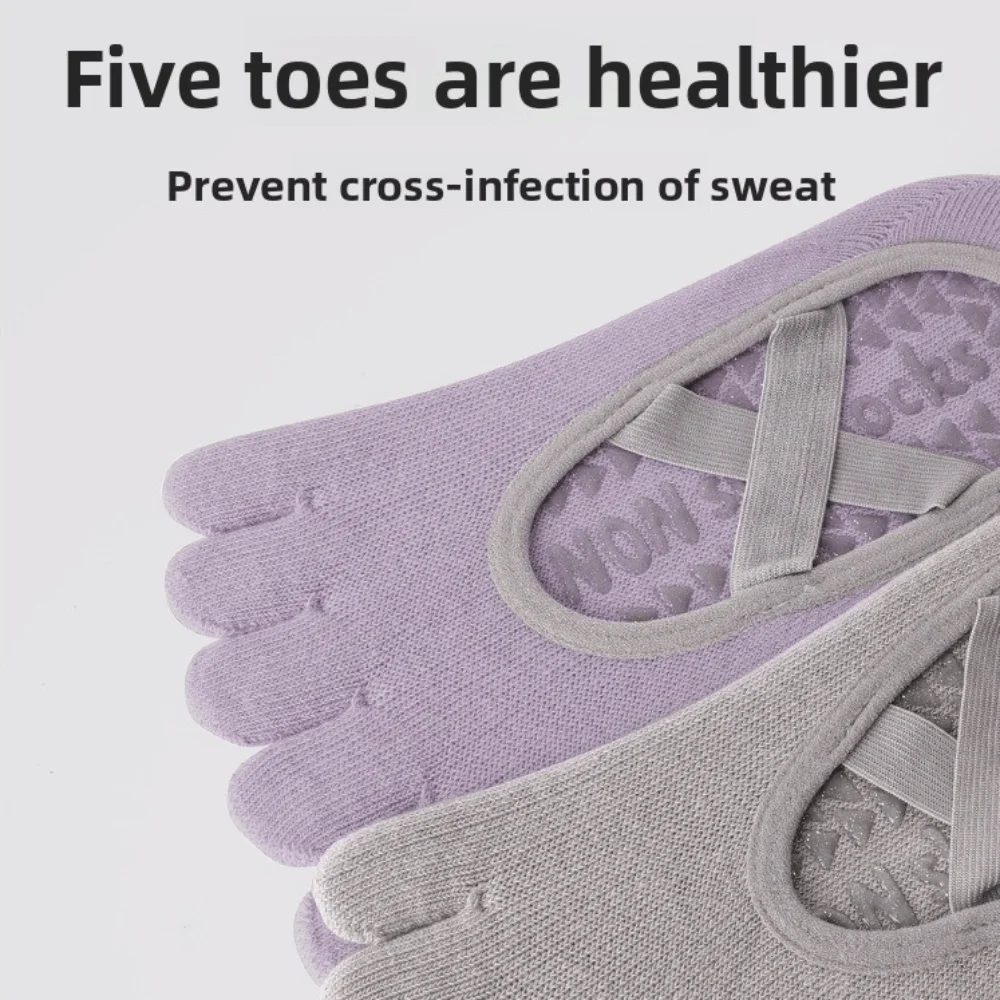 Calcetines de Yoga con agarre antideslizante suave, calcetines transpirables con absorción de impacto para Pilates y barcos, calcetines deportivos sin costuras para ejercicio en casa - imagen 4