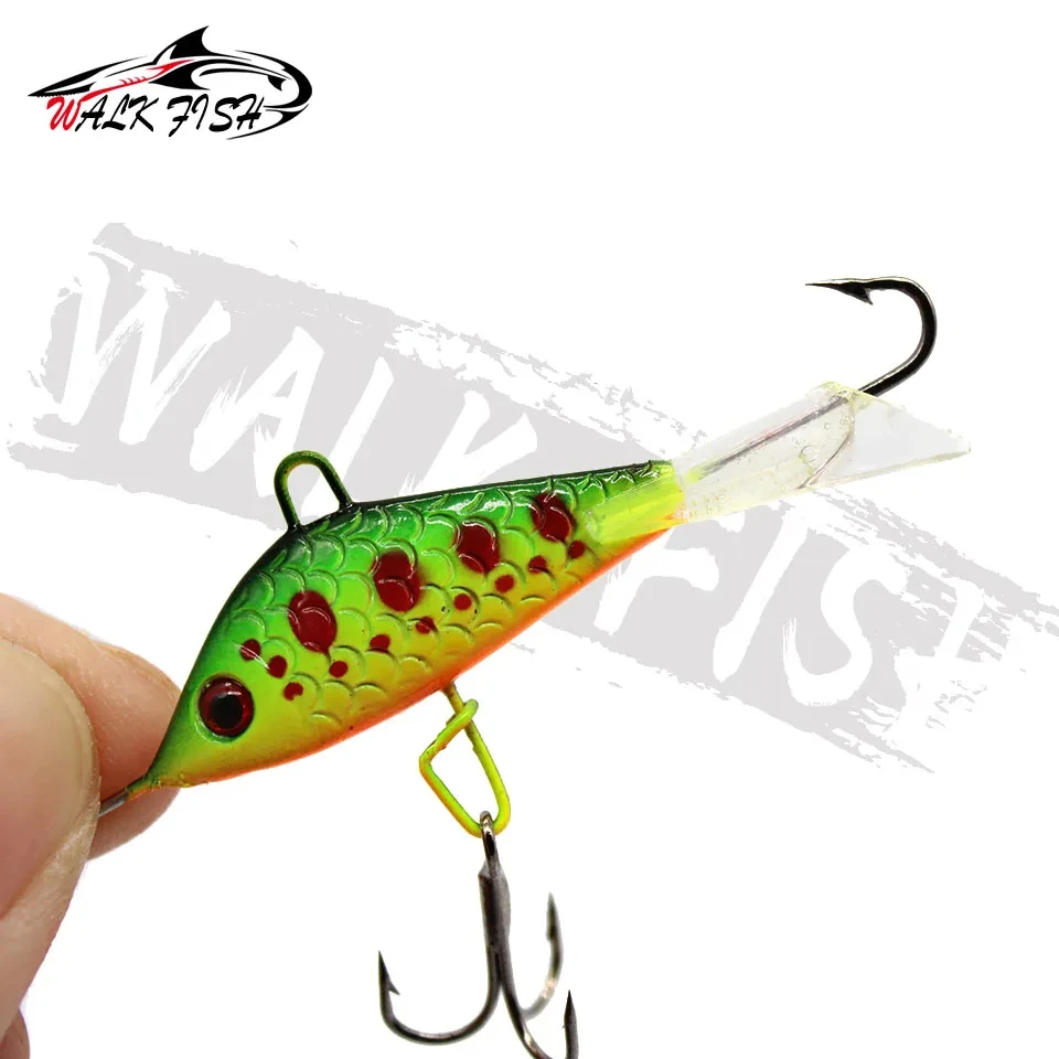 WALK FISH 1 Uds 50mm 7,5g anzuelo de pesca en hielo señuelo de equilibrio plano cebo de Metal Mini cebo de pescado de plomo caminar pescado carpa de invierno Lucio de ojos blancos - imagen 2