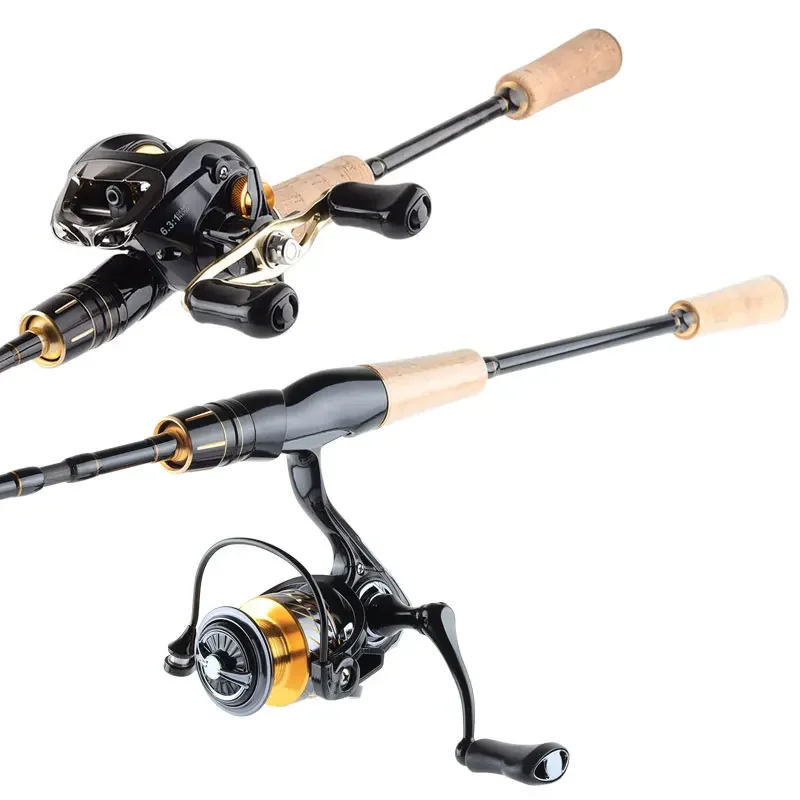 Señuelo de pesca ultraligero, caña de pescar de fibra de carbono, 4 secciones, 1,98 m - imagen 3