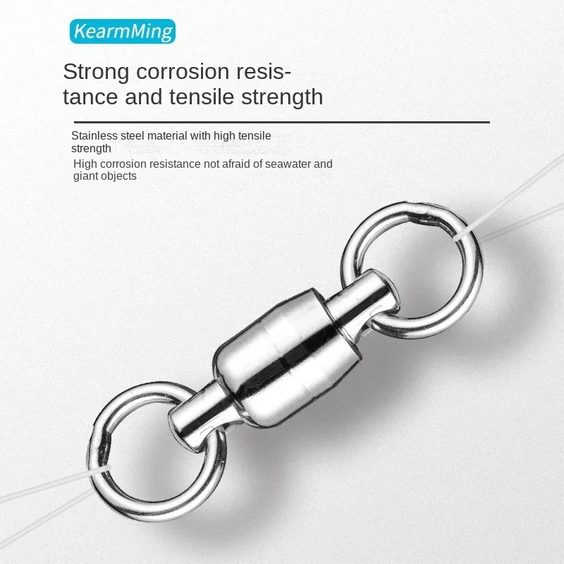 KEAMMING Ultra fuerte de acero inoxidable de tracción doble rodamiento giratorio Circular accesorios de pesca para barcos de mar - imagen 3