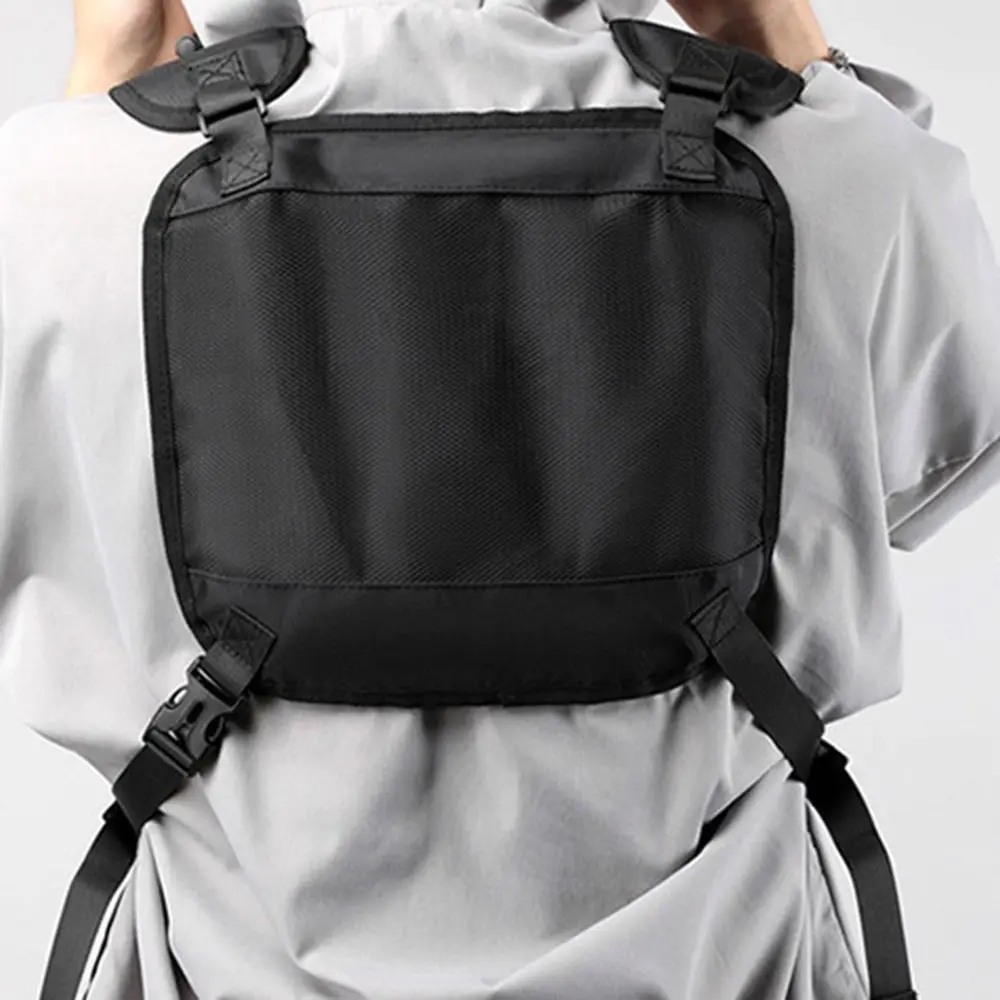 Bolsa de chaleco Unisex para correr con correas ajustables, mochila de hombro deportiva negra de gran capacidad, bolsa de escalada para ciclismo al aire libre - imagen 5