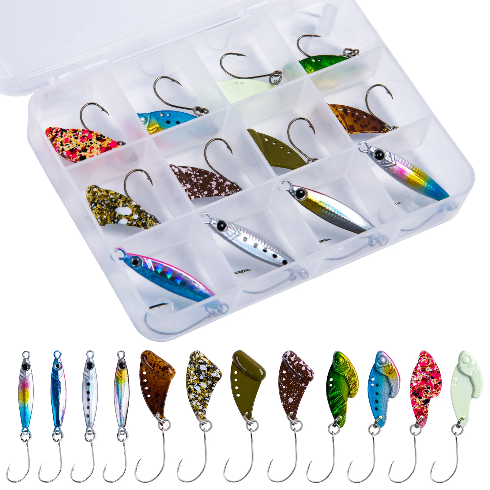 Goture Cuchara giratoria con lentejuelas para trucha y lubina