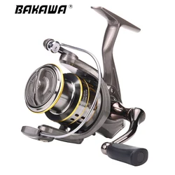 BAKAWA-Carrete de Pesca giratorio de Metal serie 800-7000, rueda alimentadora, bobinas giratorias 5,2: 1, Carrete de aparejos, Pesca de carpa