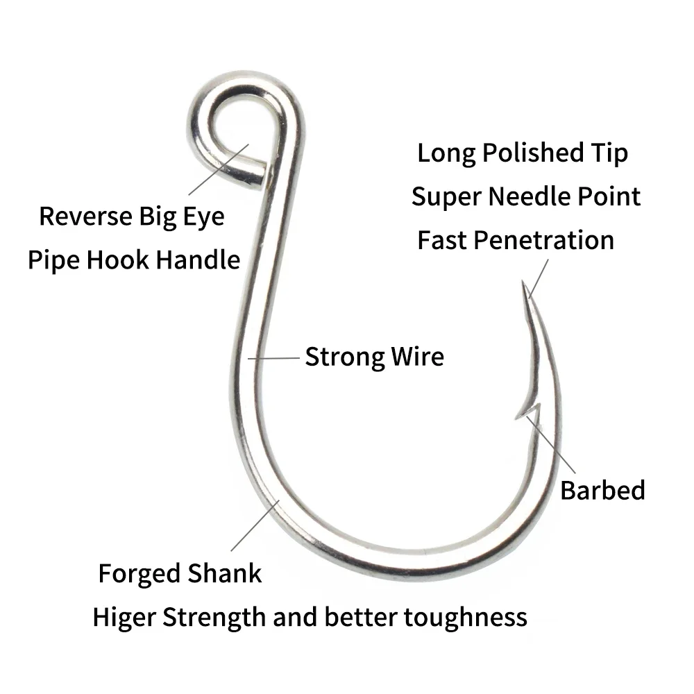Ellllv-señuelo individual de acero al carbono con revestimiento de estaño, anzuelo de repuesto para cuchara giratoria/cebo blando, 6 # - 4/0 - imagen 4
