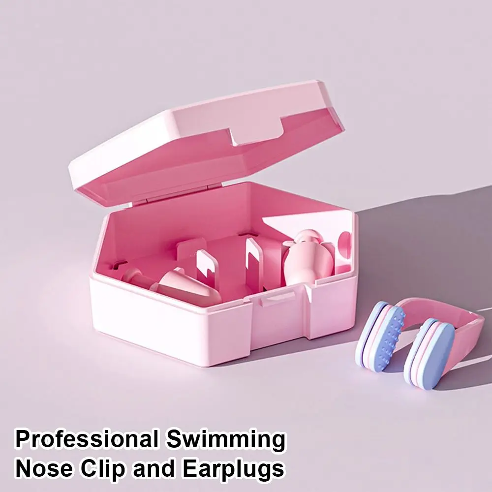 1 Juego de tapones para los oídos de silicona duraderos para nadar, impermeables, antiruido, con Clip para la nariz, tapones para los oídos para adultos y niños