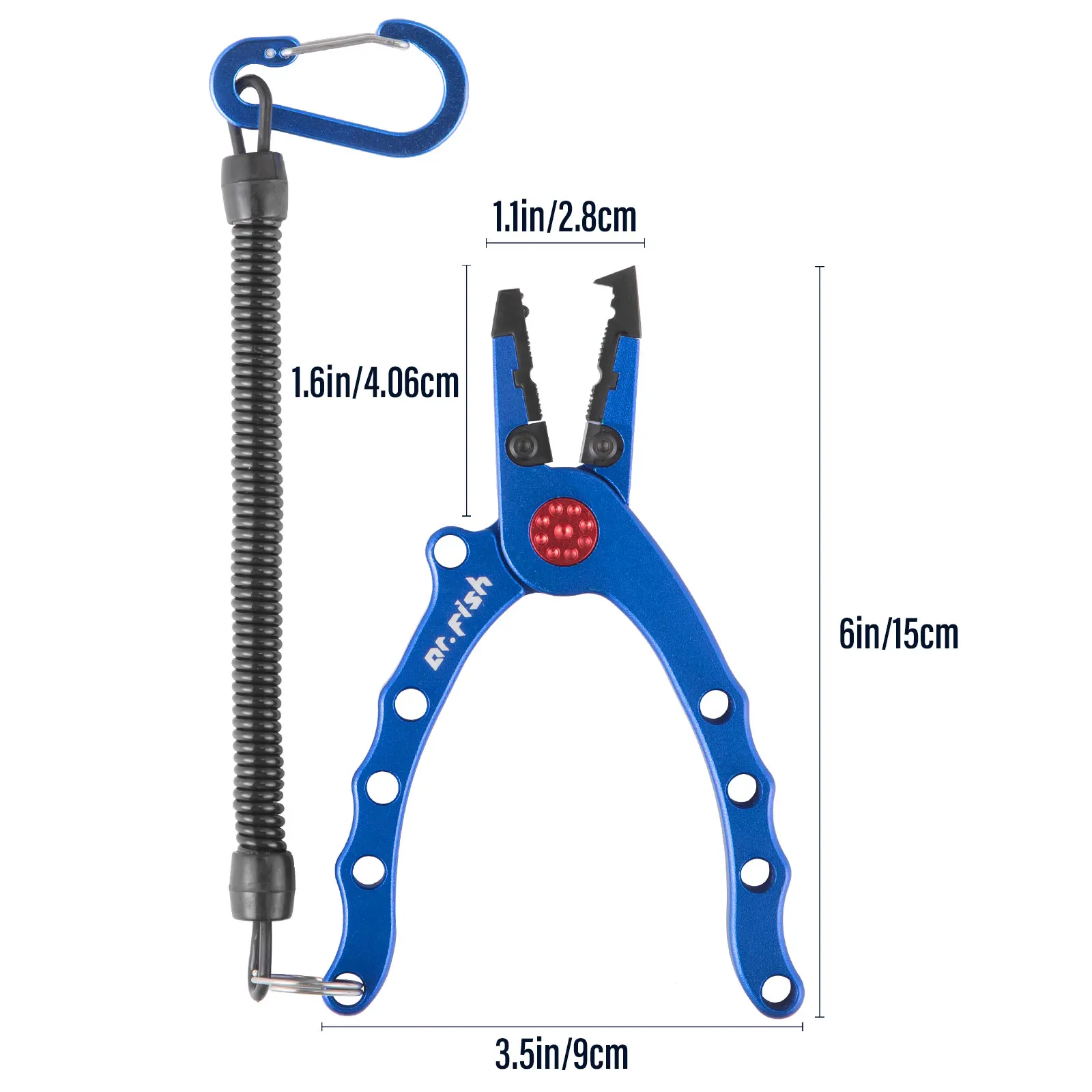 Alicates de pesca multifunción, cortadores de línea trenzada, alicates de anillo dividido, removedor de anzuelos de tijera, herramienta de pesca de aleación de aluminio - imagen 5