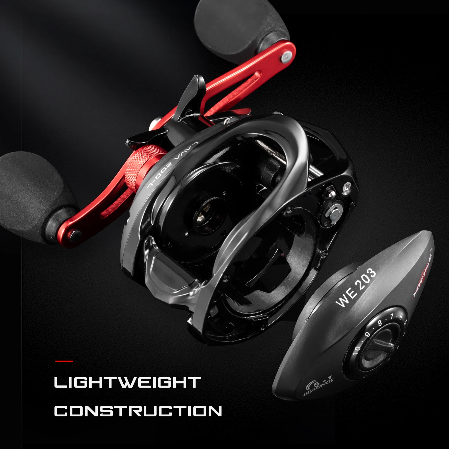 Carrete Baitcasting MIFINE-LAVA – Perfil bajo con freno magnético - imagen 3