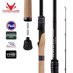 Caña de spinning Purelure Amaro Pro 10-80 g para lubina, Fuji, carbono alto módulo