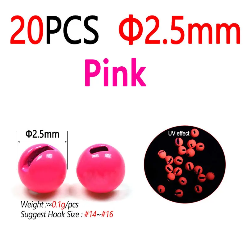 20pcs 2.5mm Pink