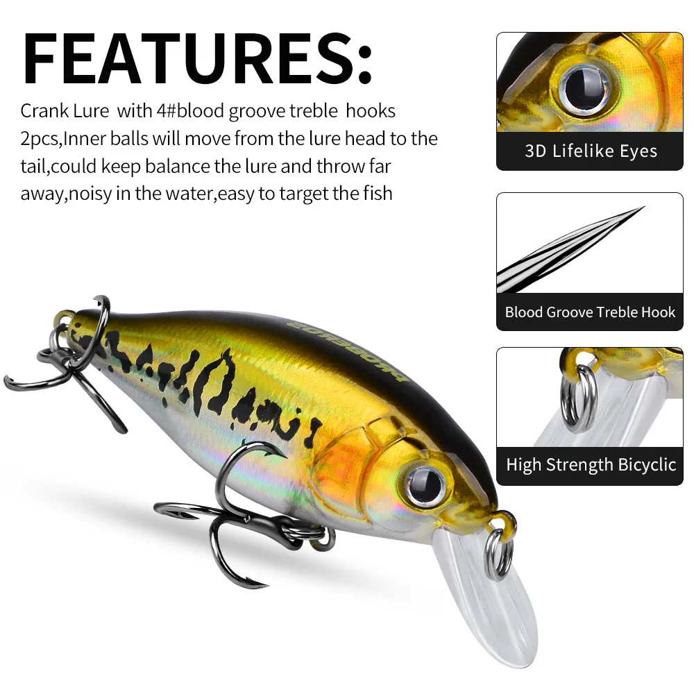 Luya Bait Rock Little Fatty 7,5 cm 14g cebo falso biomimético sumergido con tanque de sangre anzuelo cebo de pescado al por mayor en Stock - imagen 3