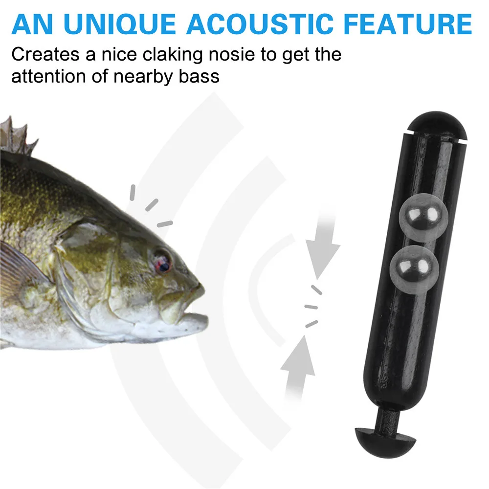 50 Uds. Señuelo de pesca sonajeros de plástico gusano plantilla insertar sonajeros de tubo bola de Metal integrada atado de moscas aparejos señuelo accesorios de pesca - imagen 5