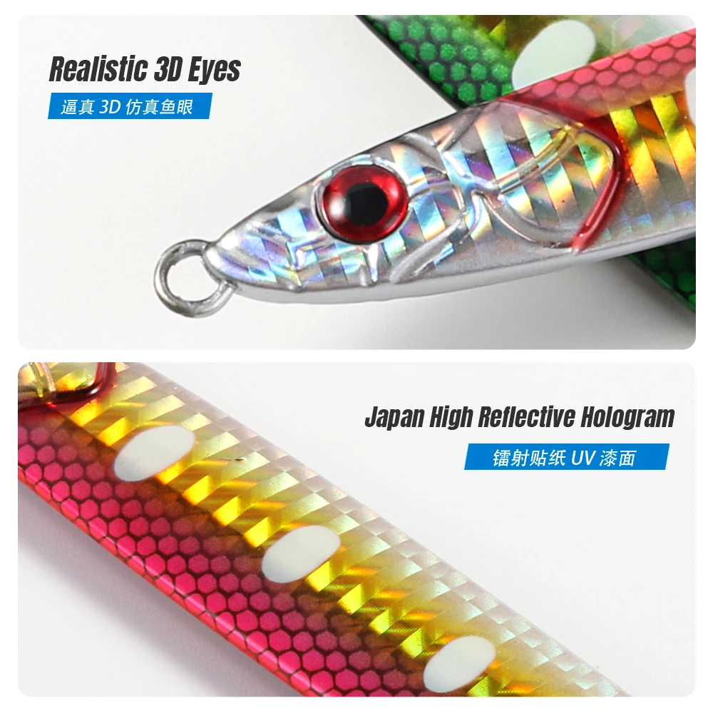 JIGGINGPRO 60g 80g 100g sardina Minnow plantillas de Metal Shore Jigging señuelo cebo de pesca de agua salada Kingfish Amberjack - imagen 4