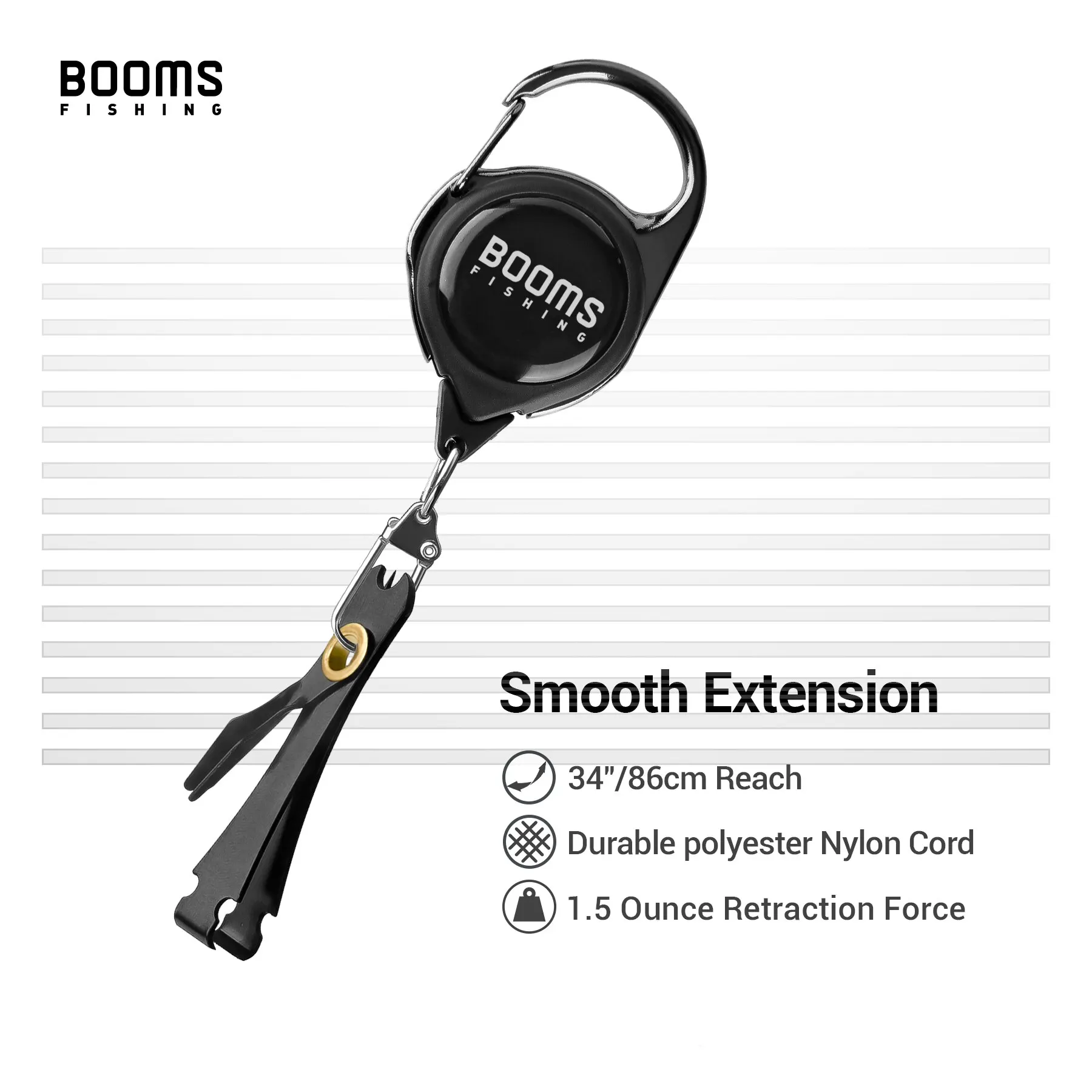 Booms Fishing FC2-sedal de pesca con mosca, tijeras, cortador, herramienta de atado de nudos rápidos, Mini pinza cortadora, anudador rápido con aparejos Retractor - imagen 5