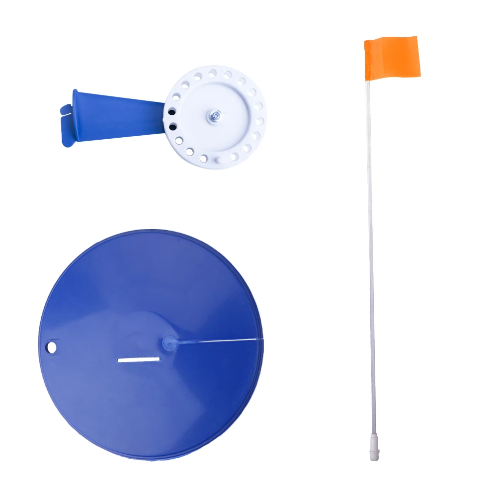 FTK-caña de pescar en hielo, práctico sistema de frenado automático, indicador de bandera de pesca en hielo para invierno, herramienta de aparejos - imagen 4