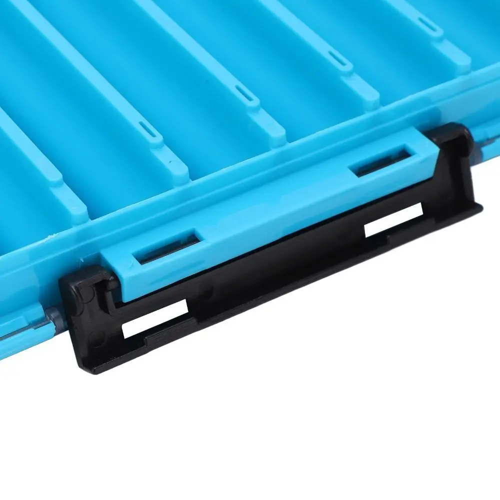 Caja de señuelos de pesca de doble cara con asa, caja de aparejos con 14 ranuras, impermeable, transpirable, ventilación, caja de almacenamiento de cebo para pescadores