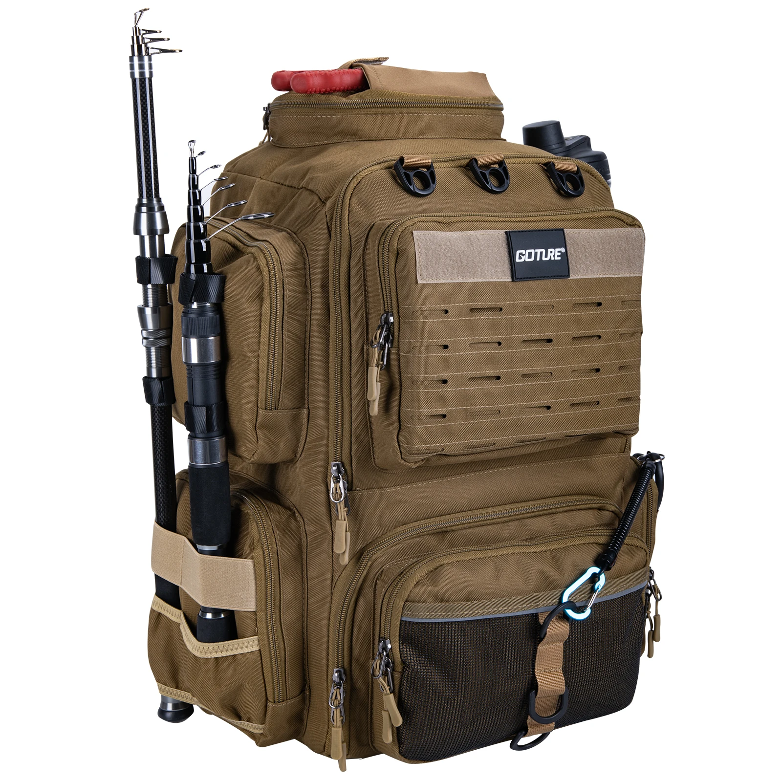 Mochila de Pesca Goture 45L Impermeable con Portacañas