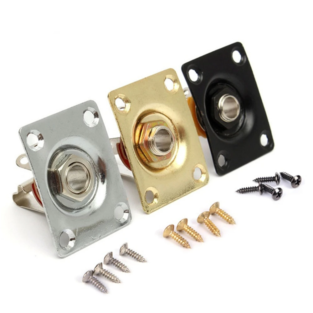 Placa y tornillos de conector de repuesto, instrumentos de cuerda para salida de guitarra eléctrica, conector estéreo, toma de salida Jnput Jack - imagen 3