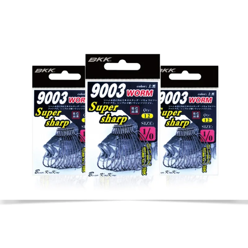 BKK Super Sharp Texas Rig Bulkier Soft Bait 9003 Anzuelos de pesca de gusanos