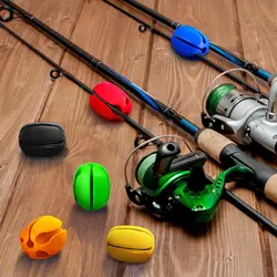 Clips para caña de pescar con 5 agujeros, 10 Uds., Clip antideslizante de silicona duradero para caña de pescar, accesorios prácticos de fijación para caña de pescar al aire libre