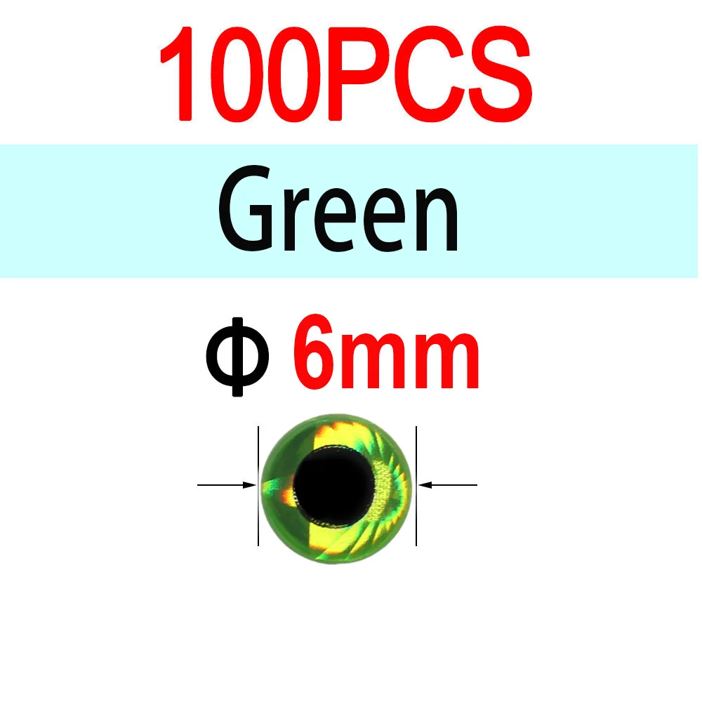 6mm Green 100pcs
