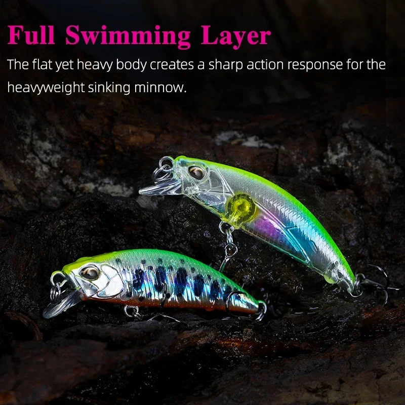 TSURINOYA-Señuelo de pesca DW63 de 50mm 5g, cebo duro artificial para peces pequeños, se hunden en el agua, pequeño, Crankbait, estilo lápiz - imagen 5