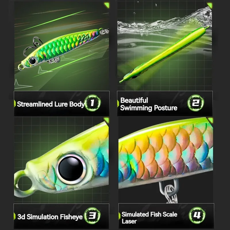 Señuelo de pesca de Metal piezas, cebo giratorio de pesca de agua completa, plantilla de Metal láser, cuchara Biat, 1 unidad - imagen 2