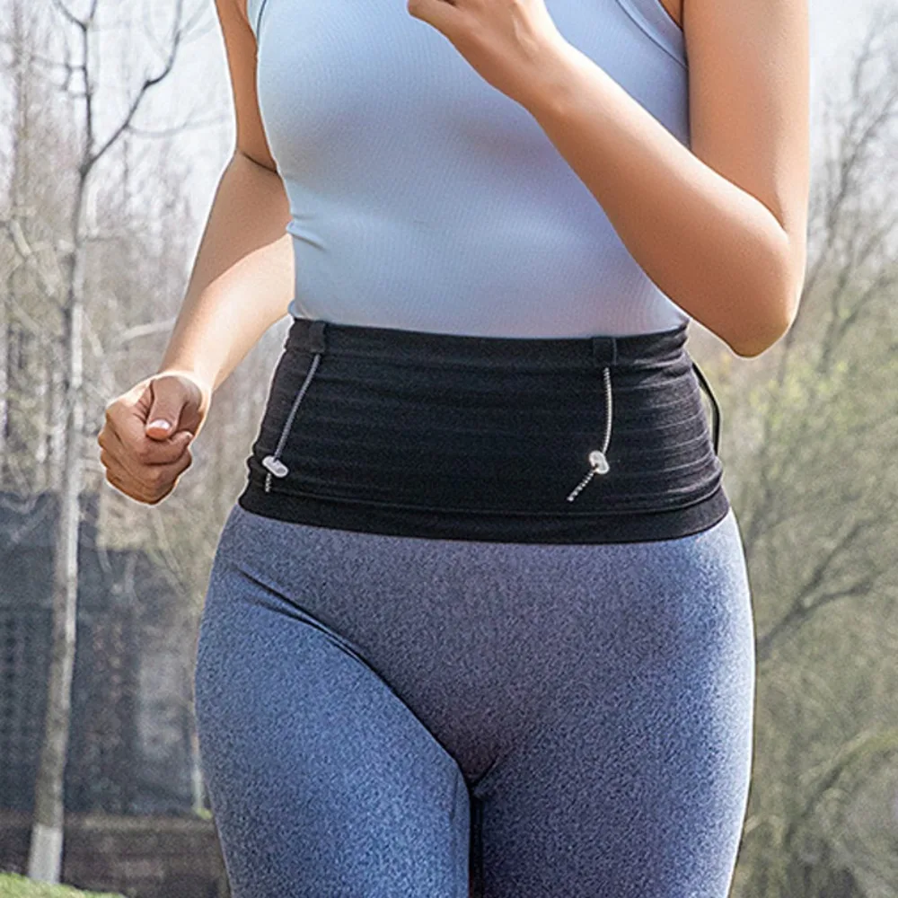 Bolsa de gimnasio con cinturón para correr, riñonera Invisible delgada de gran capacidad para correr maratón, bolsa fina multifunción para teléfono deportivo para hombres y mujeres