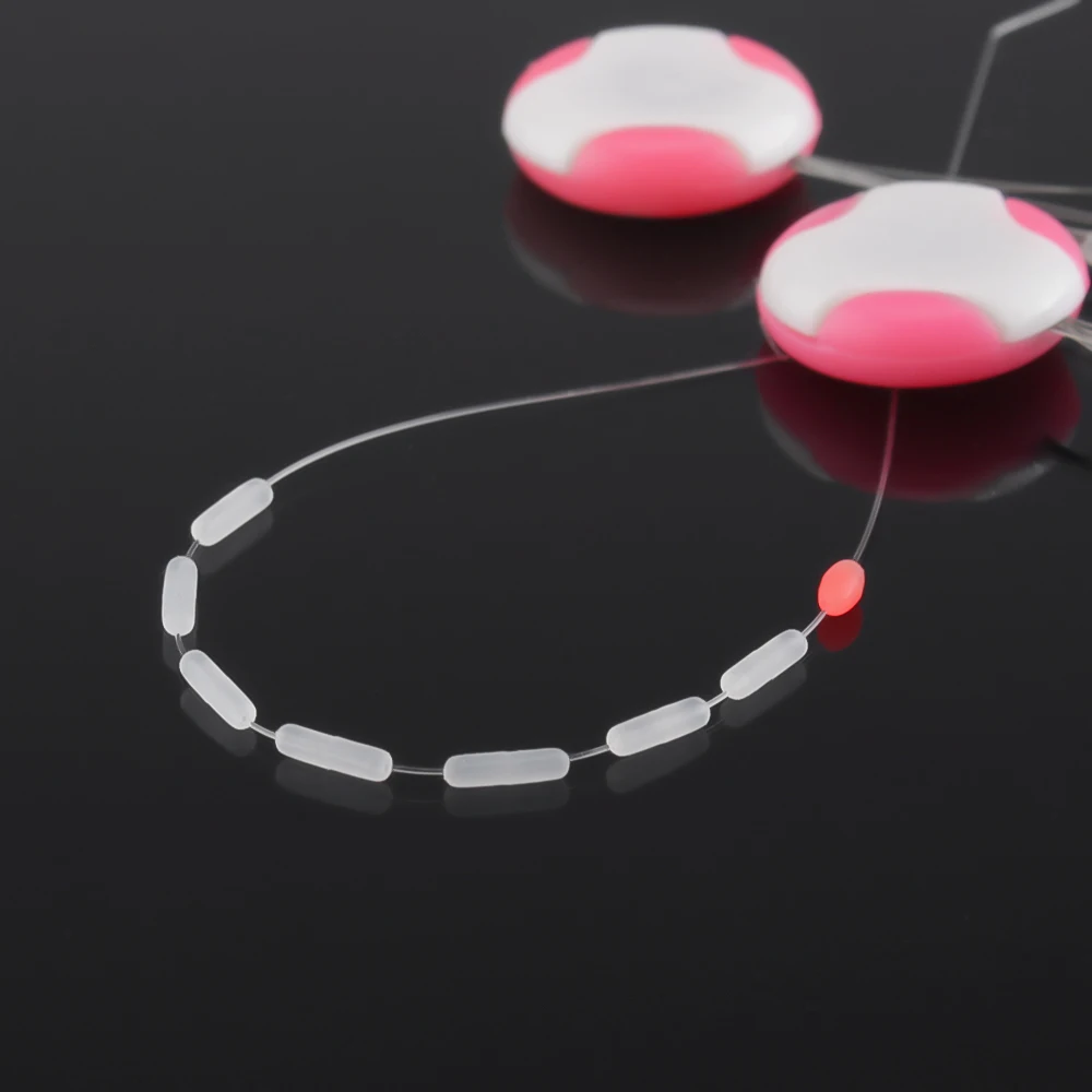 DNDYUJU 80 uds/10set flotador espacio frijol bagre carpa pesca flotador blanco goma espacio frijoles tapón cilíndrico pesca Bobber - imagen 3