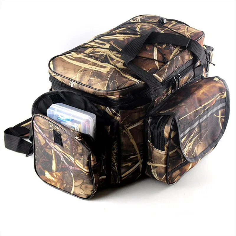 Bolsa de pesca impermeable de nylon de gran capacidad multipropósito de pesca de dos capas impermeables bolsas de hombro al aire libre - imagen 5