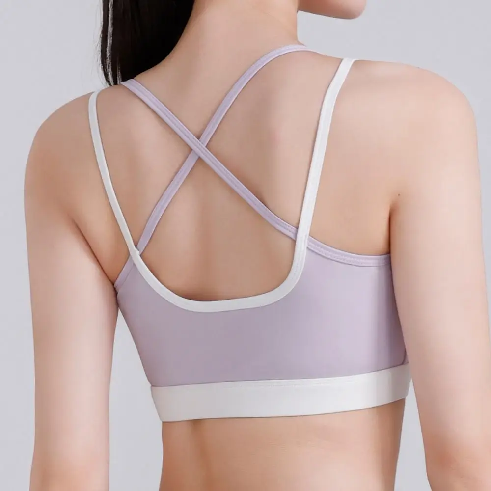 Sujetador deportivo sin costuras con cinturón cruzado, antivibración, belleza en la espalda, Yoga, sujetador suave, lencería que absorbe la humedad, entrenamiento, Fitness, joven - imagen 4
