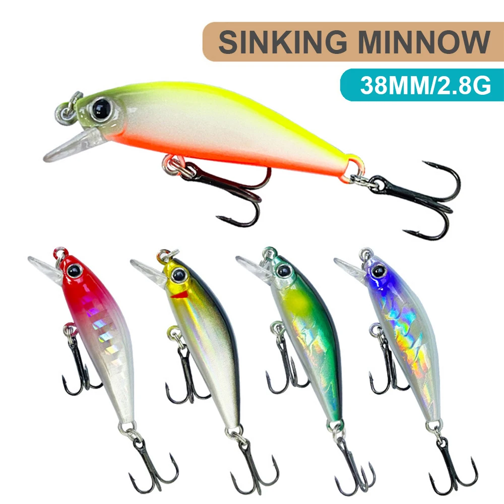 Señuelos de pesca de 3,8 cm y 2,8g, Micro pececillo que se hunde, Wobbler, cebo duro Artificial, Jerkbait, Mini accesorios de pesca en corriente, lubina MN612 - imagen 2