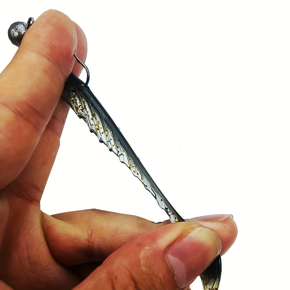5 uds 7g cebo blando biónico con anzuelo de cabeza de plomo-aparejos de pesca eficaces para atrapar más peces - imagen 5