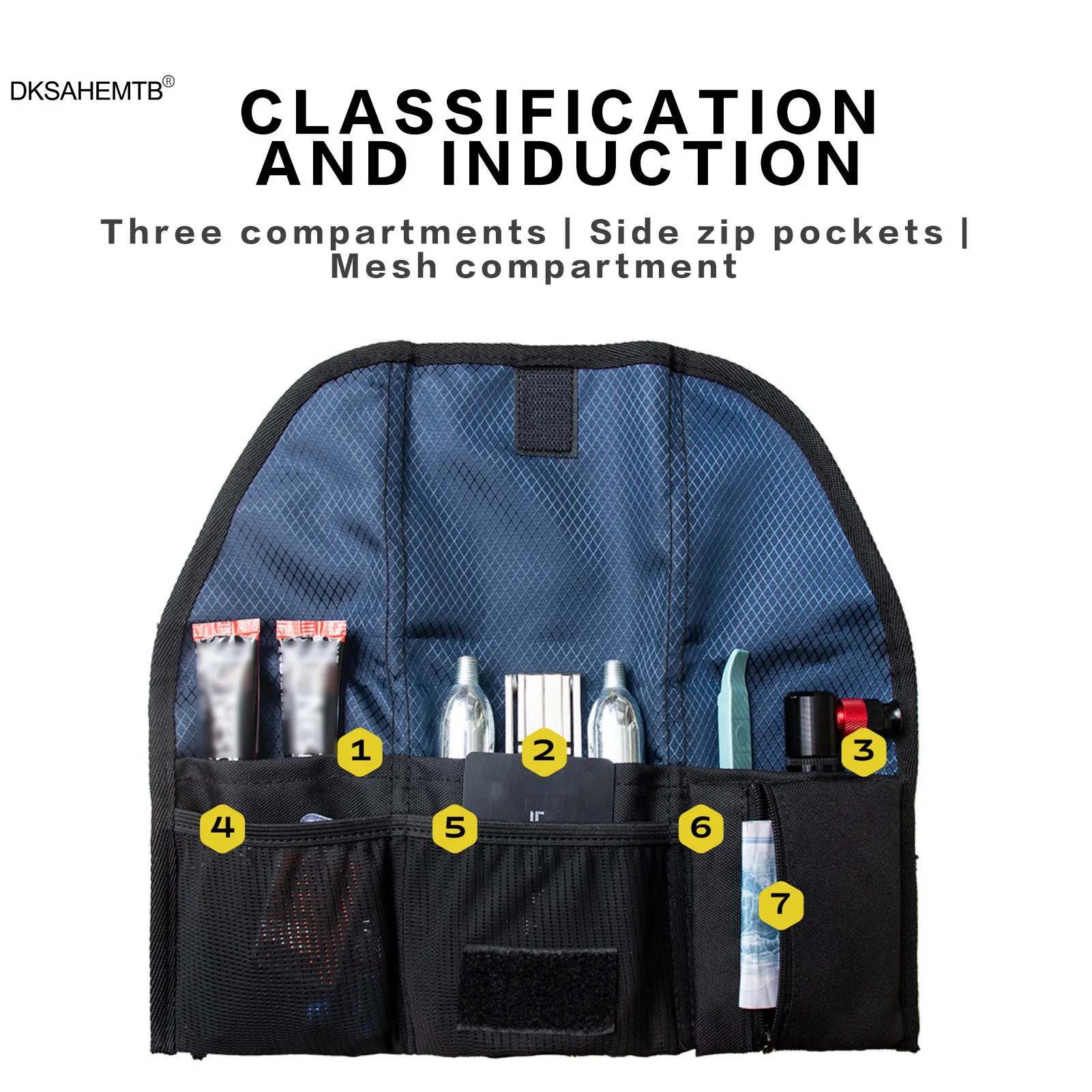 Bolsa para debajo del asiento de la bicicleta, herramientas de reparación, accesorios para ciclismo de montaña y carretera - imagen 4