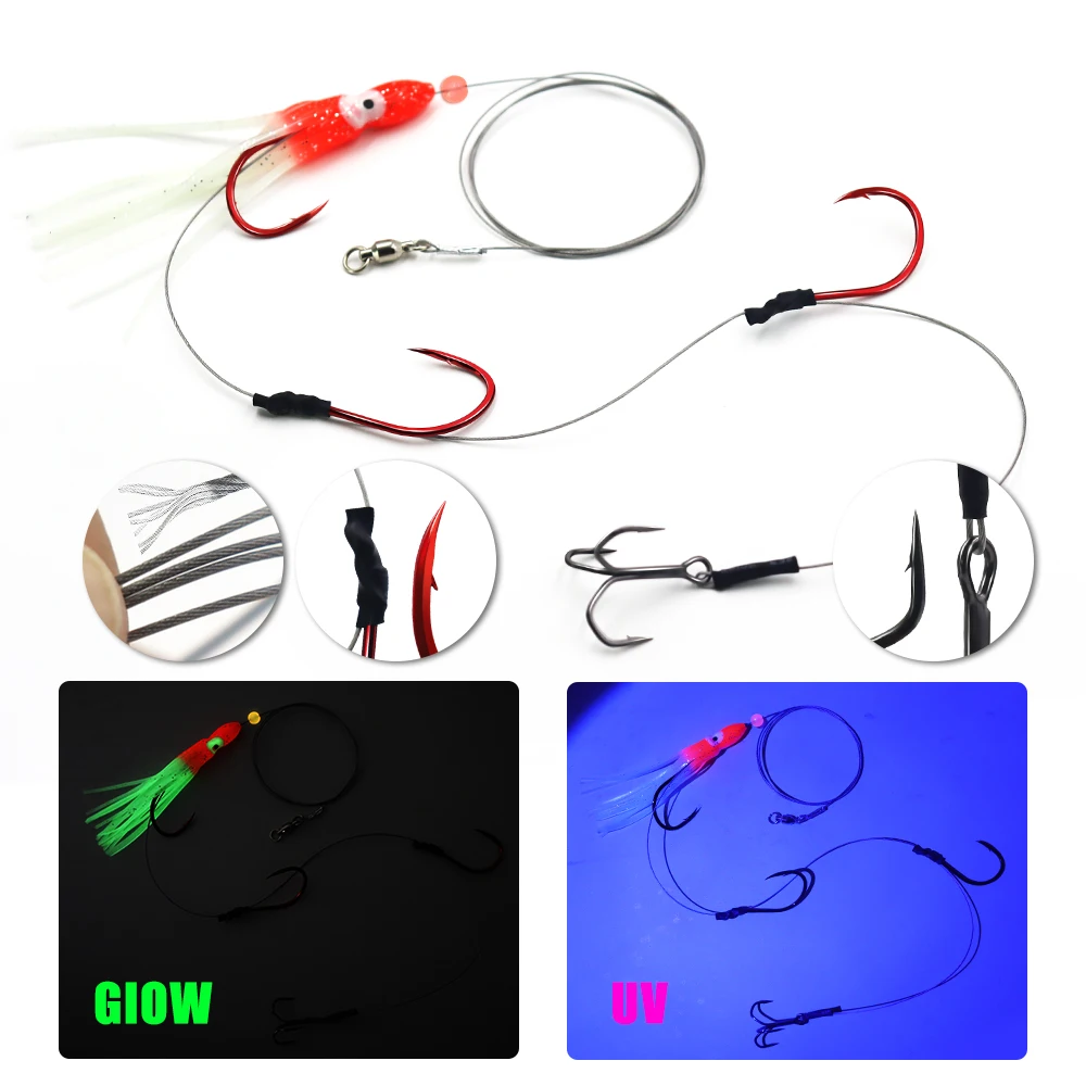 ZYZ, 1 unidad, líder de pesca en el mar, aparejos de cebo vivo, alta resistencia, 49 hebras, alambre de acero, aparejos de pesca de carrete eléctrico - imagen 4